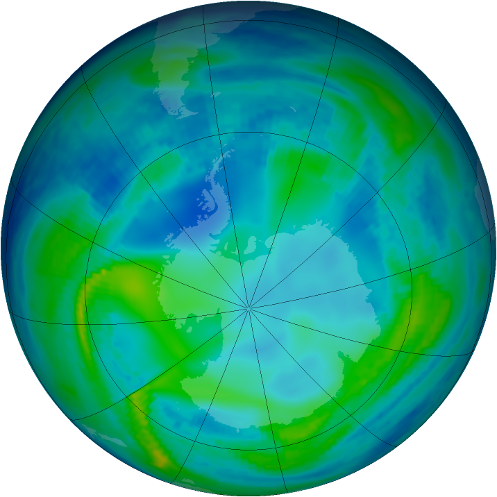 Antarctic ozone map for 11 May 1993